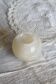 Vintage round stone candle holder in marble style - Light beige shade