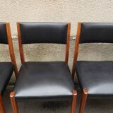 6 scandinavian black and beech chairs