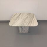Vintage white marble coffee table from the 70s