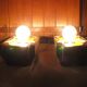 Set of 2 German Orange Lava Ceramic Wall Lamps from the 1960s / 70s Pan Keramik