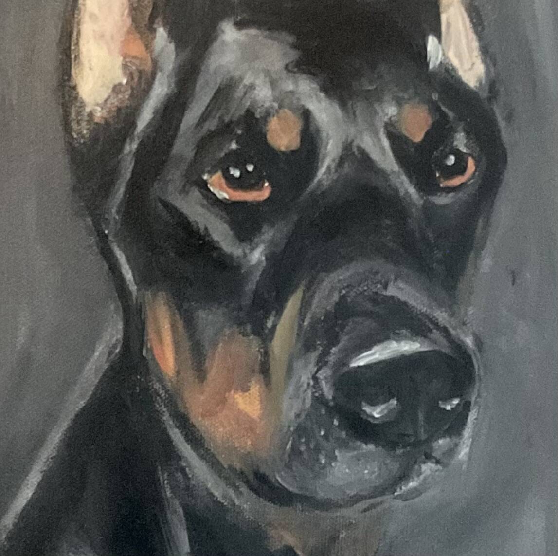 Royal Doberman Oil Painting