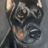 Royal Doberman Oil Painting
