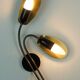 Pair of 1950s mid century sconces wall lamps brass black metal