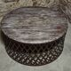 Table basse ronde en bois avec pieds métal