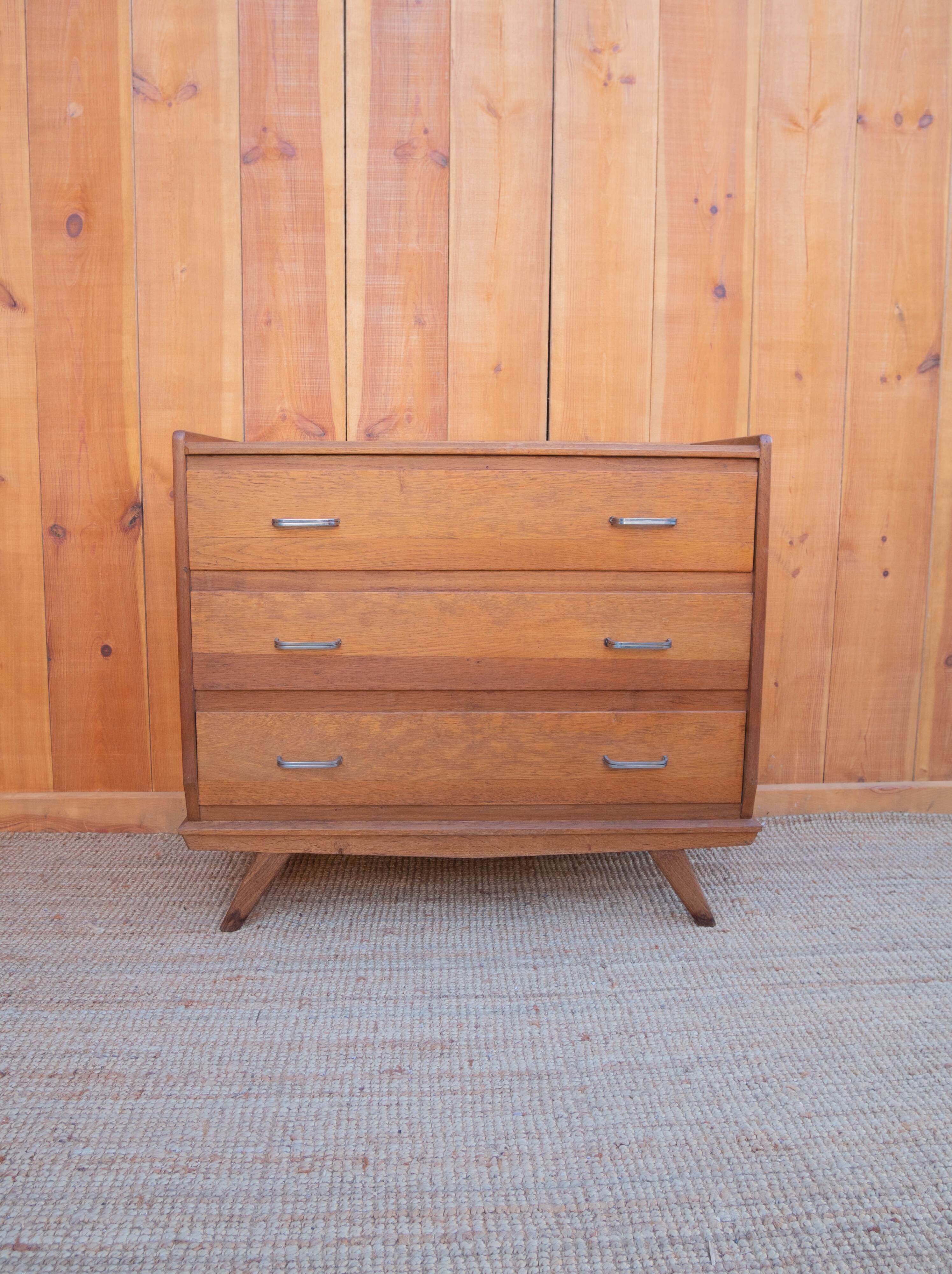 Compass feet chest of drawers