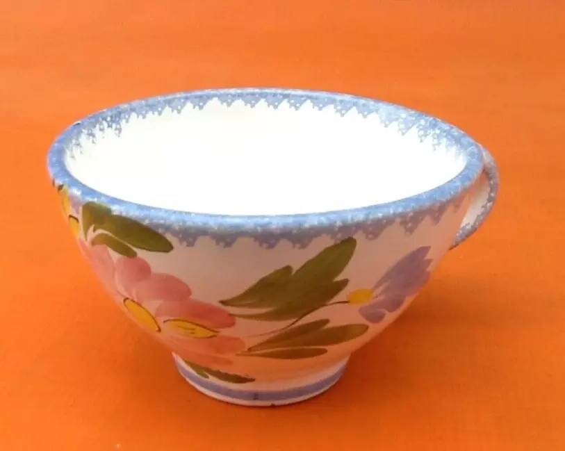 Quimper Keraluc France floral decorated cider bowl cup