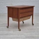 1970s, Danish chest of drawers, teak wood, rattan, original condition.