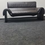 Vintage Swiss 2 seater leather sofa by De Sede model DS 2011