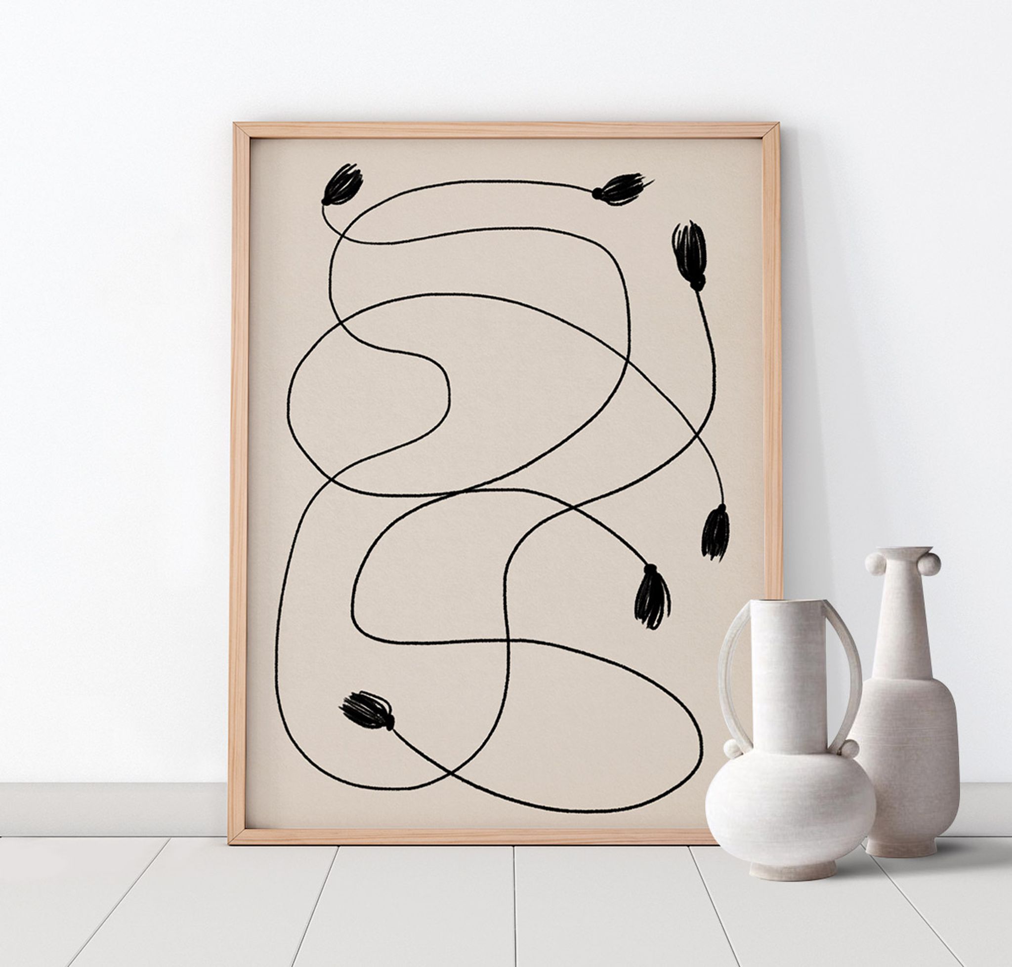 Abstract lines giclee art print 50x70