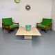 Italian coffee table in travertine, Roche Bobois edition, 70s/80s.