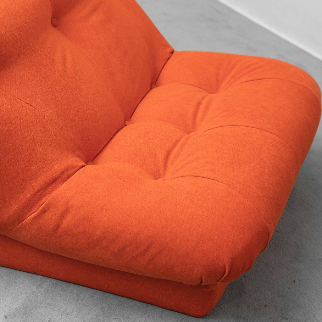 Pair of vintage orange armchairs, 1970s design, modernist