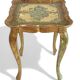 Rococo Revival Gilt Side Table, Light Turquoise, Italy, 1950s Design