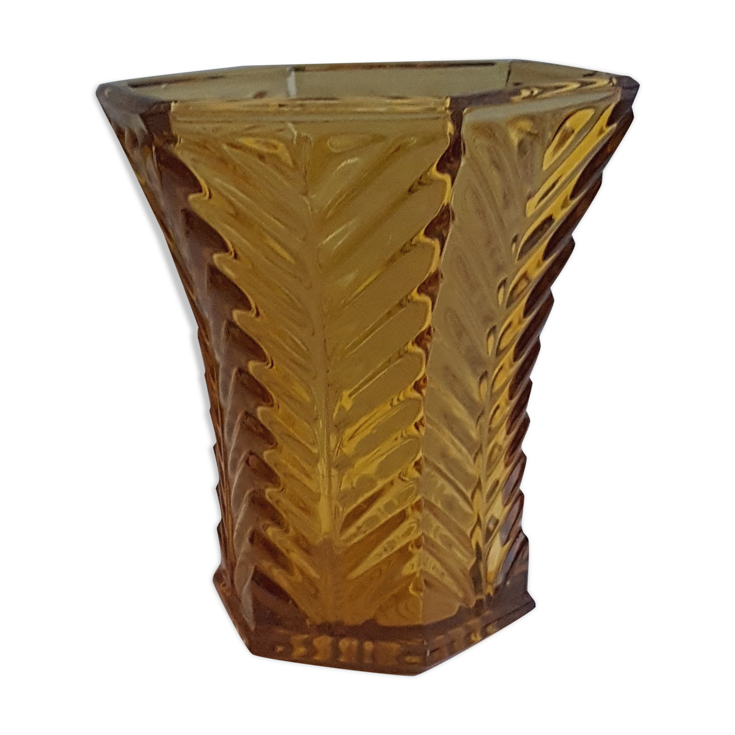 Art Deco brown glass vase