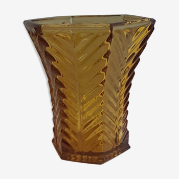 Art Deco brown glass vase