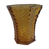 Vase en verre brun art déco