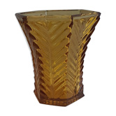 Vase en verre brun art déco