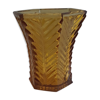 Art Deco brown glass vase