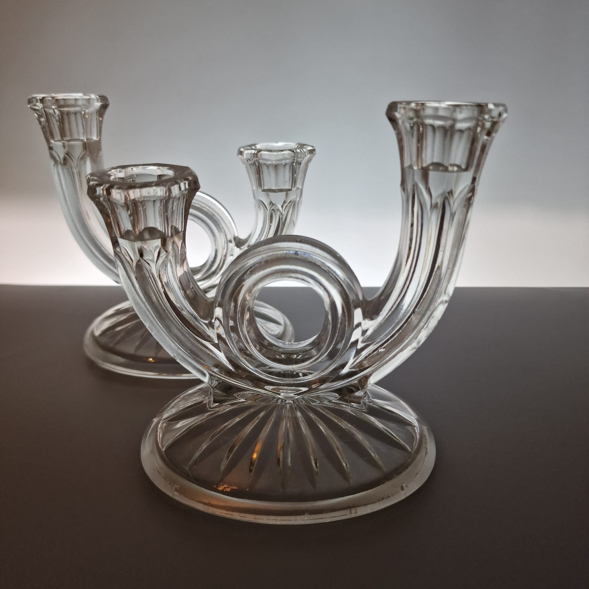 Bougeoirs Glass Belgium - XXth century