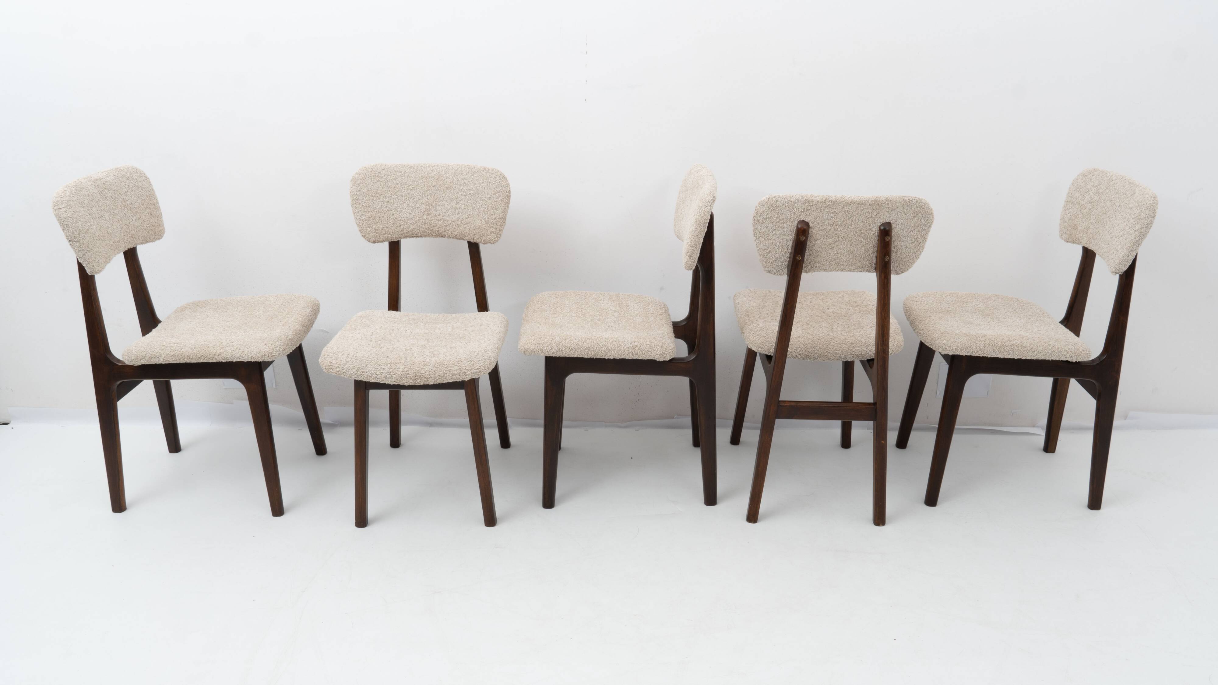 Set of 5 chairs design R. Hałas Vintage Poland 1970s