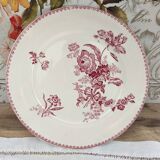 Assiette plate Art Nouveau fin 19e U&C Sarreguemines Digoin modèle Fontange