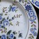 Lot de 6 assiettes plates florales vintage