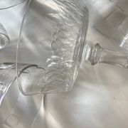 Set of 6 glasses of champagne 19th with flat sides and scales