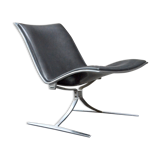 Armchair "Skater" by Jorgen Kastholm for KILL black leather 1st edition