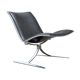 Armchair "Skater" by Jorgen Kastholm for KILL black leather 1st edition