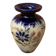 Ancien vase soliflore betschdorf schmitter grès bleu décor fleurs vintage #b647