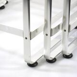 3 Seventies aluminium glass nesting tables