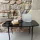 Black glass and metal coffee table from the 50s