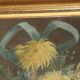 Tableau bouquet de fleurs huile à décor de chrysanthèmes signé  A.Plessy