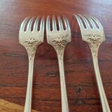 Christofle, Paris - Set of 6 table forks - Fidélio/Baguette model with medallion back