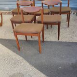 Series of 6 teak chairs around 1960