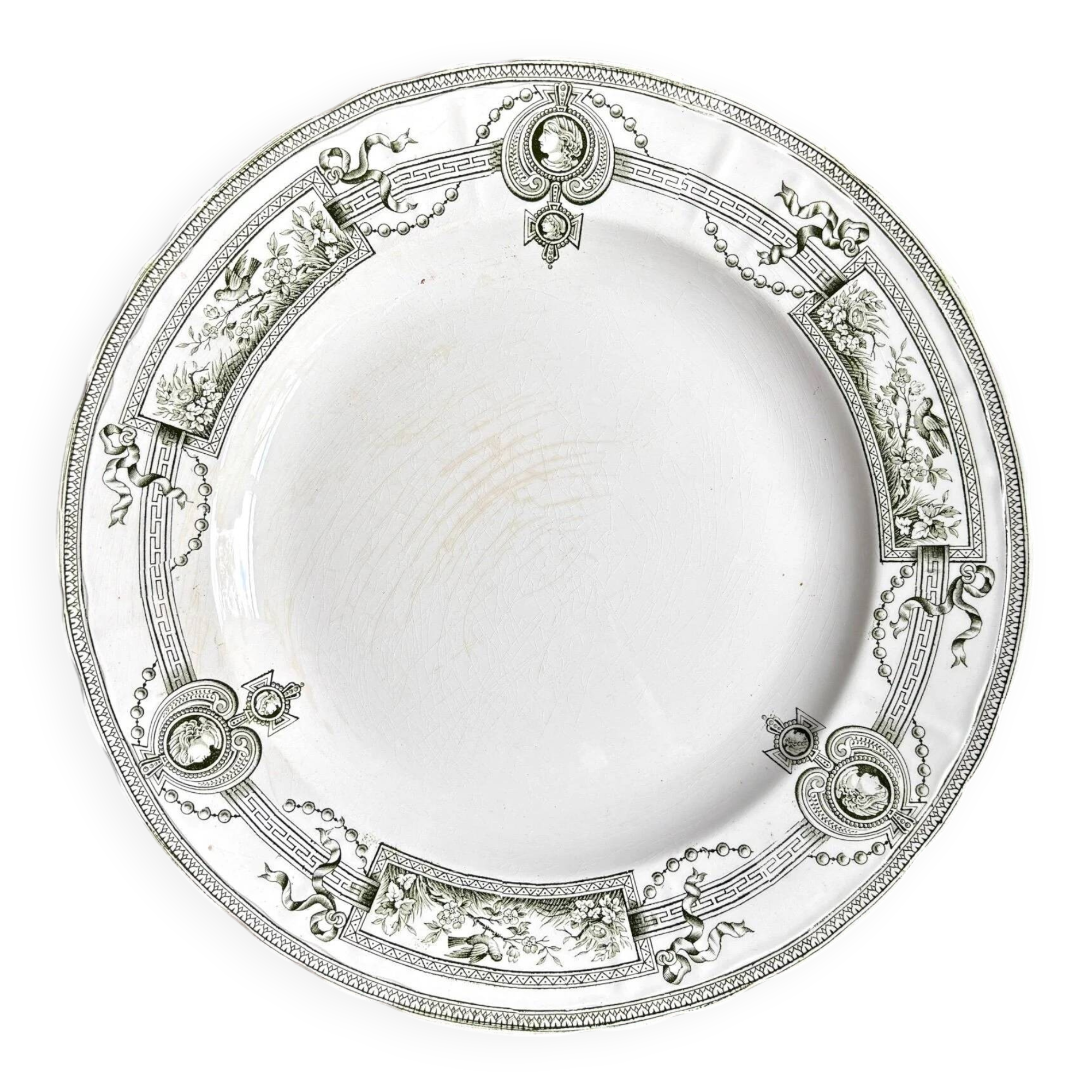 Round ironstone dish from St Amand and Hamage, "Medallion" service