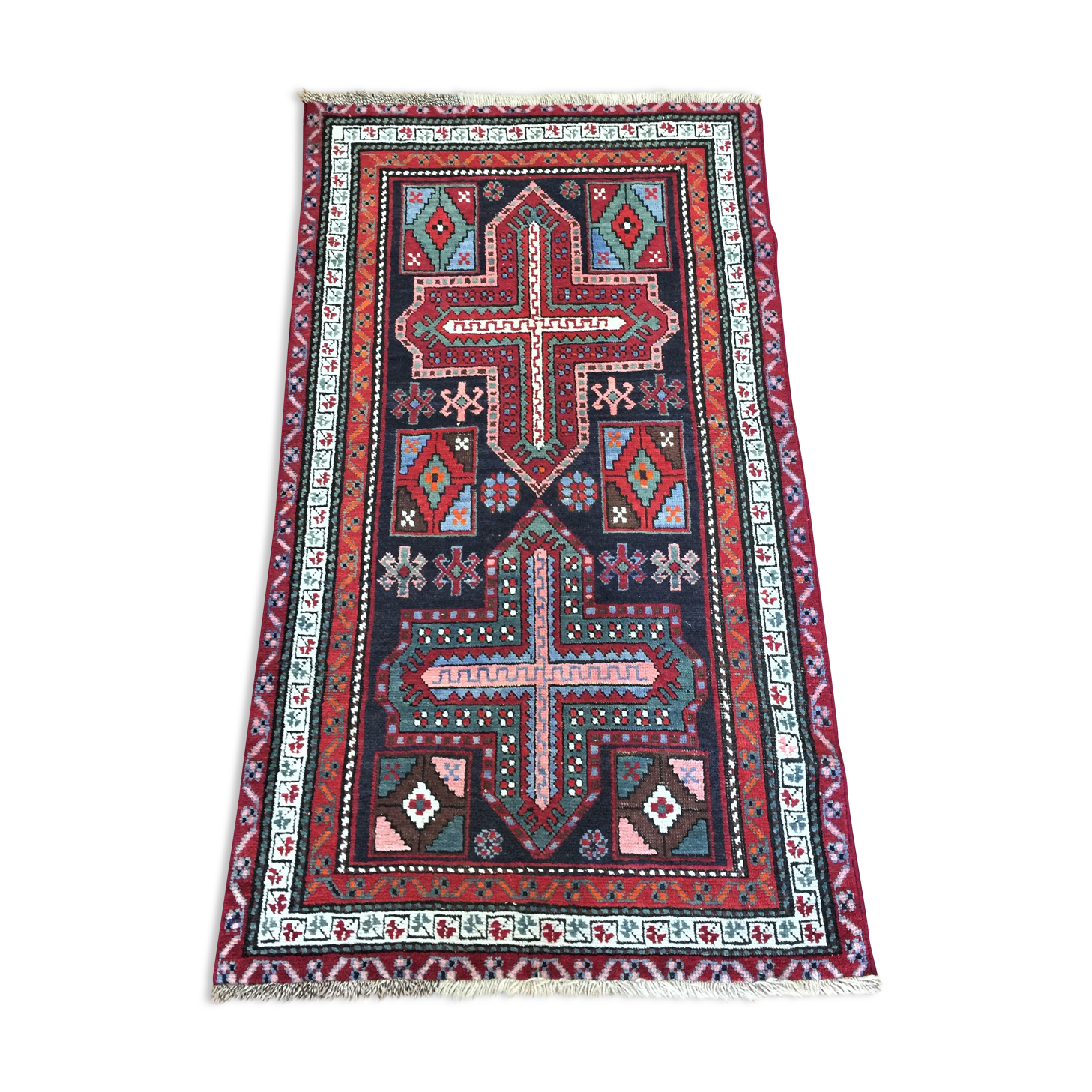 Hand-knotted Caucasian carpet - 140 x 82 cm