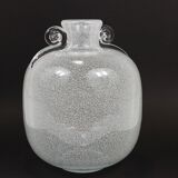 Seguso Vetri d’Arte Pulegoso vase with bubbles and handles, Murano, Italy 1950s