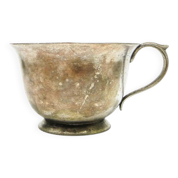 Art Deco bouillon cup, silver-plated brass, Norblin, Poland, 1930s