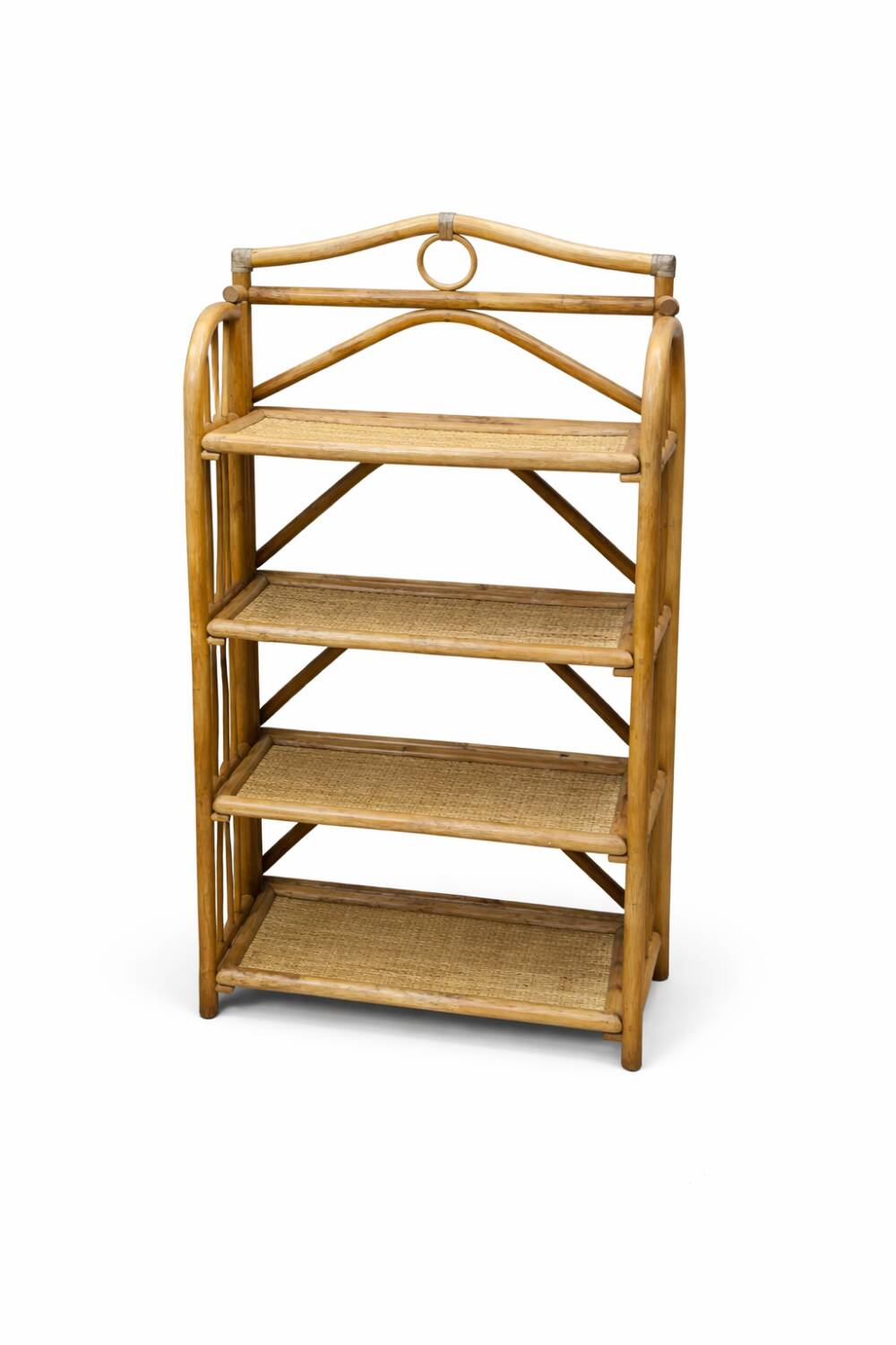 Vintage bamboo shelf – Handmade – Removable trays