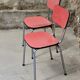 Paire de chaises en formica rose