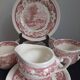 Staffordshire cups, saucers, plates and milk jar