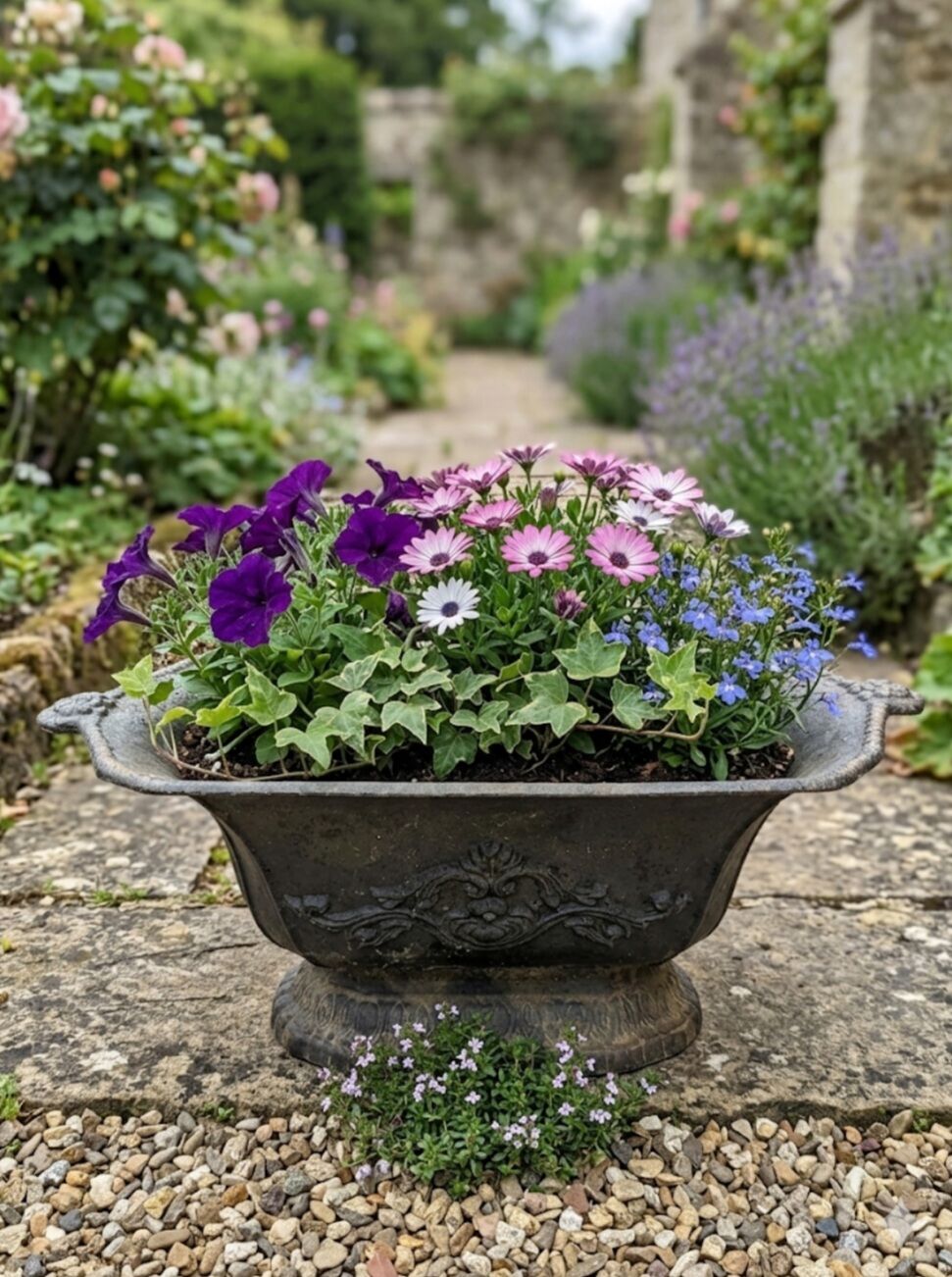 Antique cast iron planter