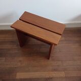 Gustave Gautier 1960 massive elm butterfly butterfly tabouret