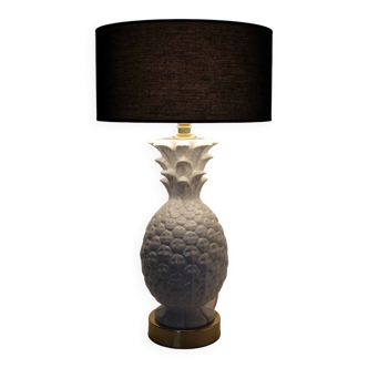 Pineapple lamp in ceramic and brass