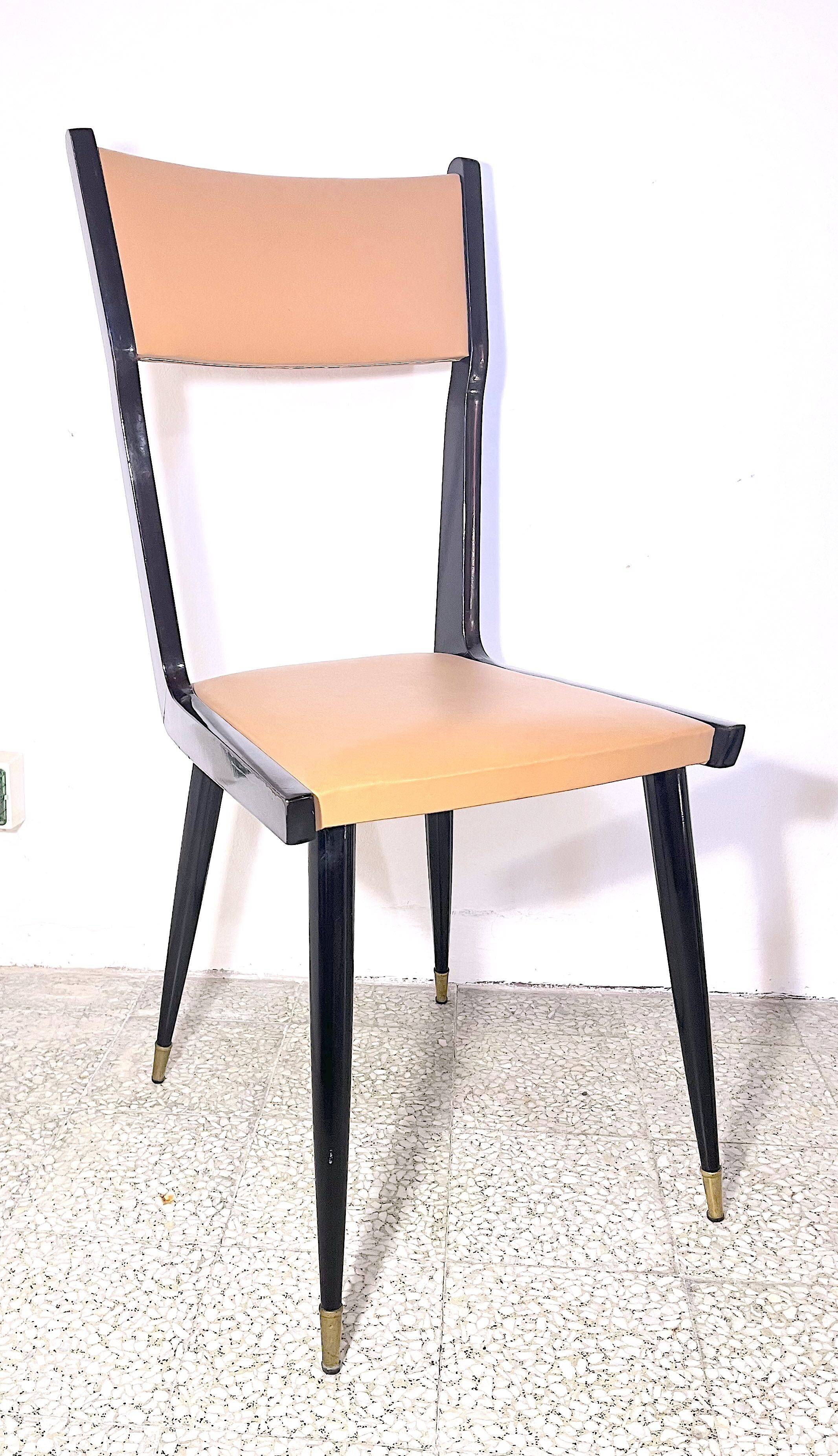 Pair of Carlo De Carli style chairs, Italy 1950s