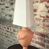 Terracotta lamp decorated with fruit crown