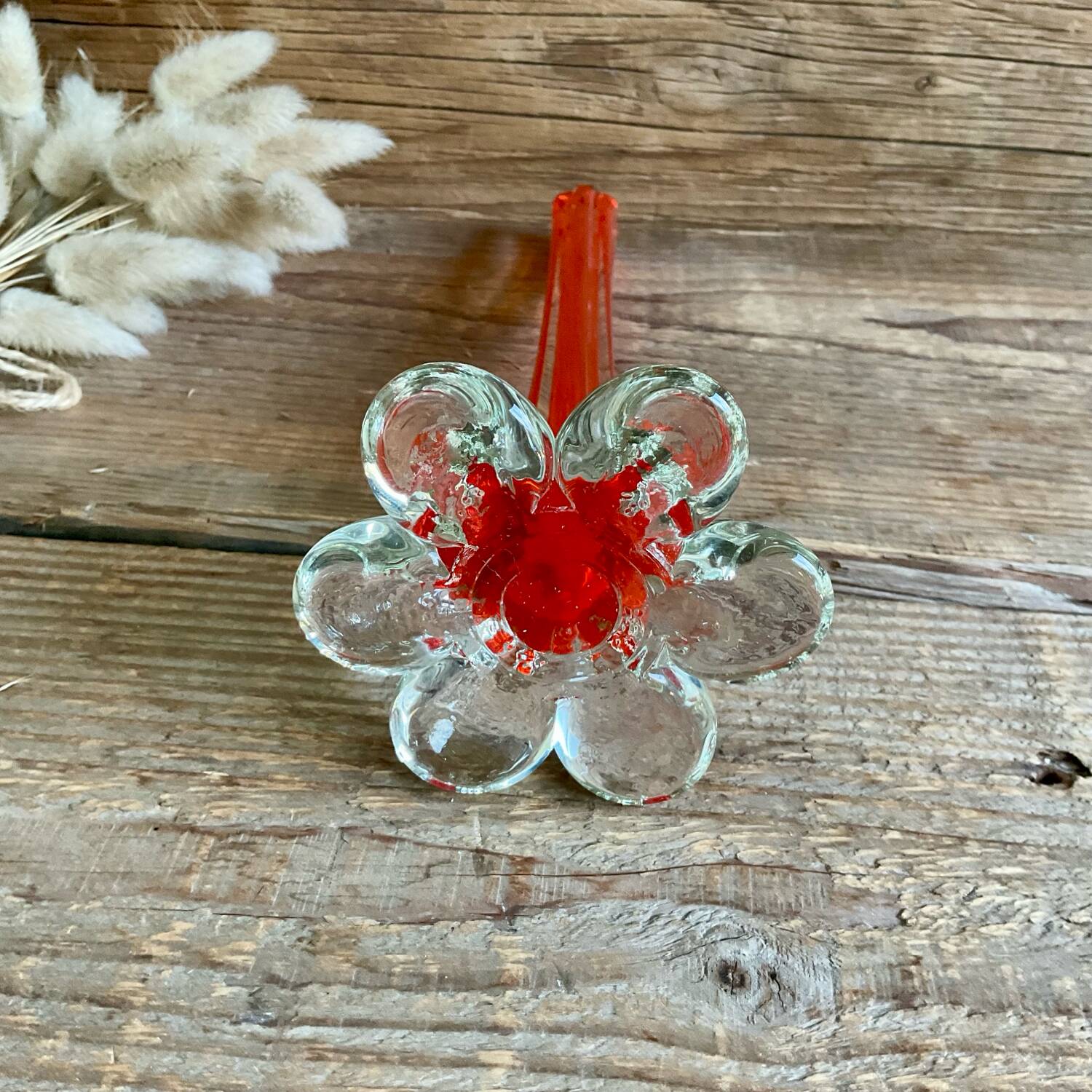 Orange blown glass vase