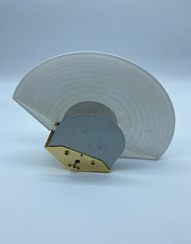 Brass and glass wall lamp