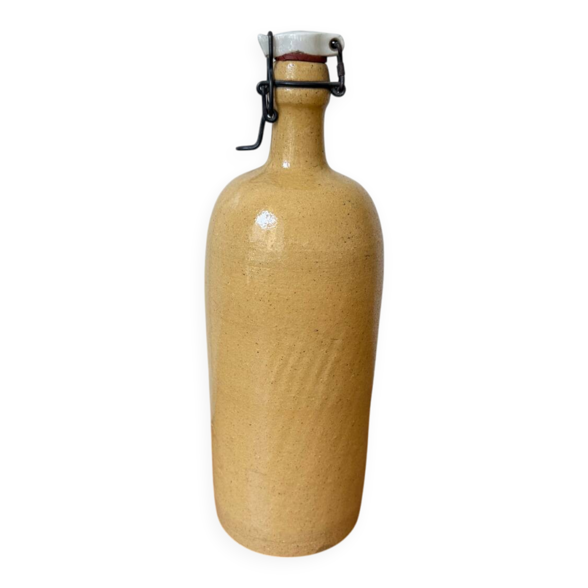 Vintage yellow stoneware bottle