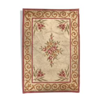 Tapis ancien savonnerie aubusson 136x198 cm